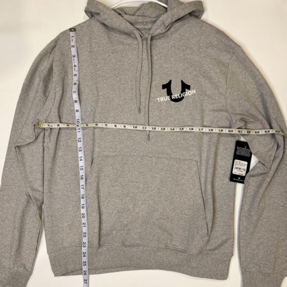 NWT TRUE RELIGION Hoodie Pullover Sweater with Front pocket‎ Style 108212 LARGE - Picture 5 of 8